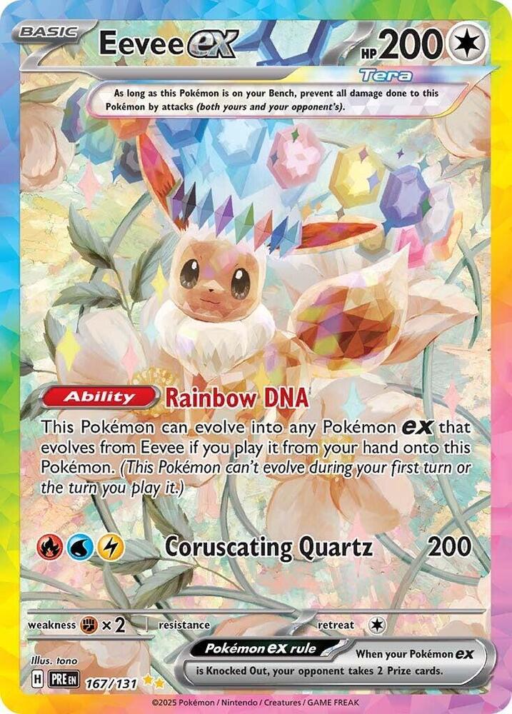 Eevee ex - 167/131 167/131 Special Illustration Rare Prismatic Evolutions Pokémon card
