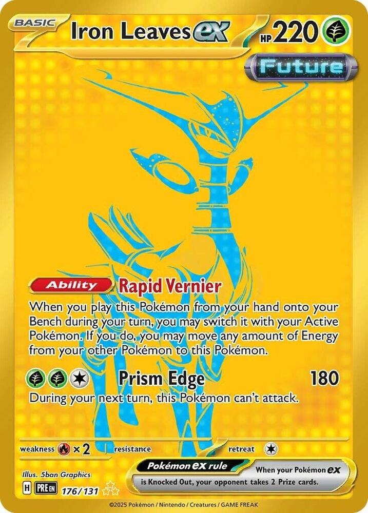 Iron Leaves ex 176/131 Hyper Rare Prismatic Evolutions Pokémon card