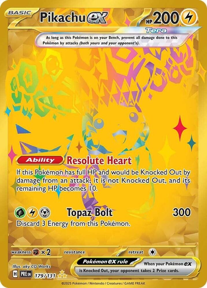 Pikachu ex - 179/131 179/131 Hyper Rare Prismatic Evolutions Pokémon card