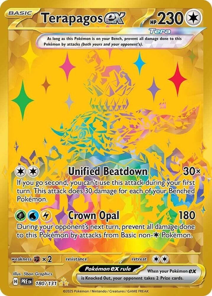 Terapagos ex - 180/131 180/131 Hyper Rare Prismatic Evolutions Pokémon card