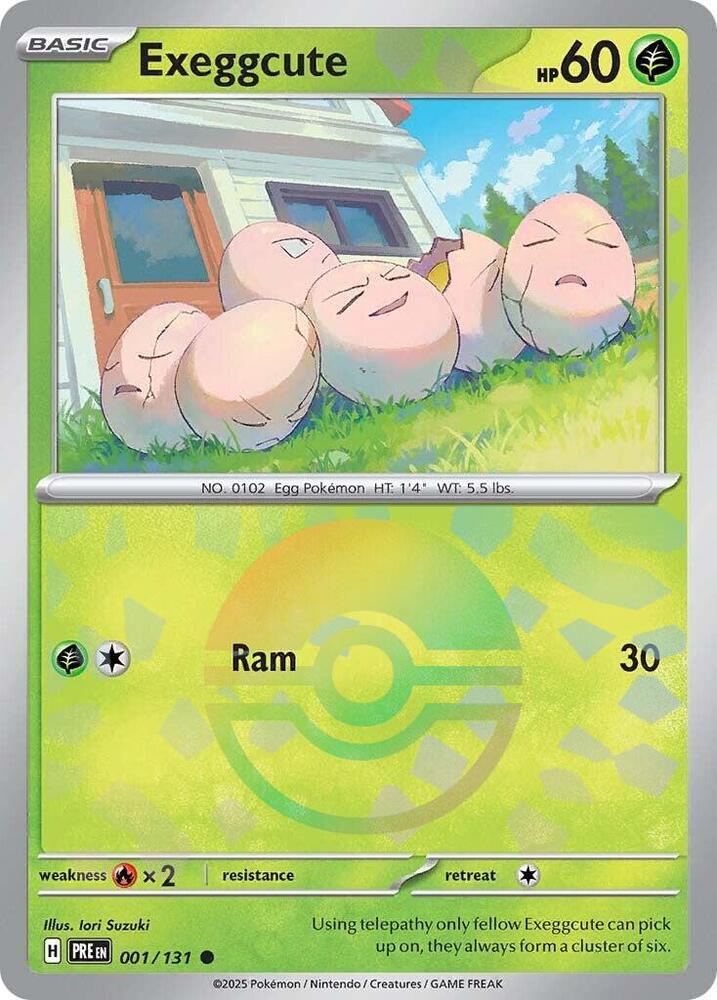 Exeggcute (Poke Ball Pattern) 001/131 Common Prismatic Evolutions Pokémon card
