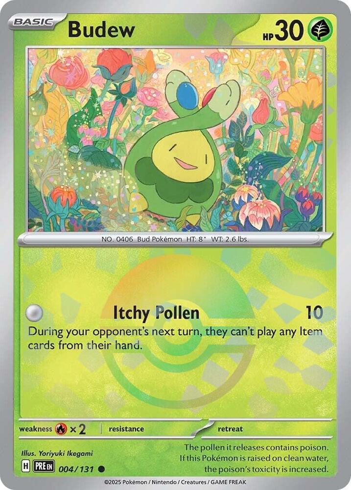 Budew (Poke Ball Pattern) 004/131 Common Prismatic Evolutions Pokémon card