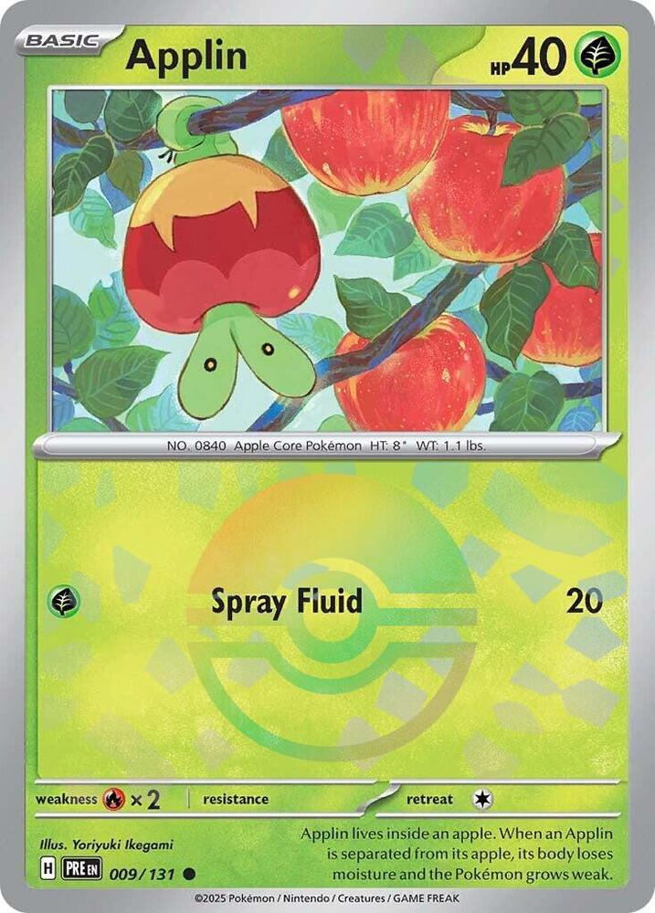 Applin (Poke Ball Pattern) 009/131 Common Prismatic Evolutions Pokémon card