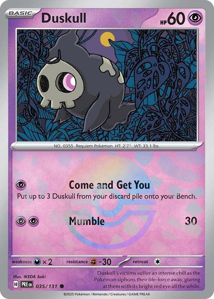 Duskull (Poke Ball Pattern) 035/131 Common Prismatic Evolutions Pokémon card