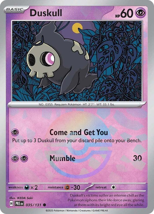 Duskull (Poke Ball Pattern) 035/131 Common Prismatic Evolutions Pokémon card