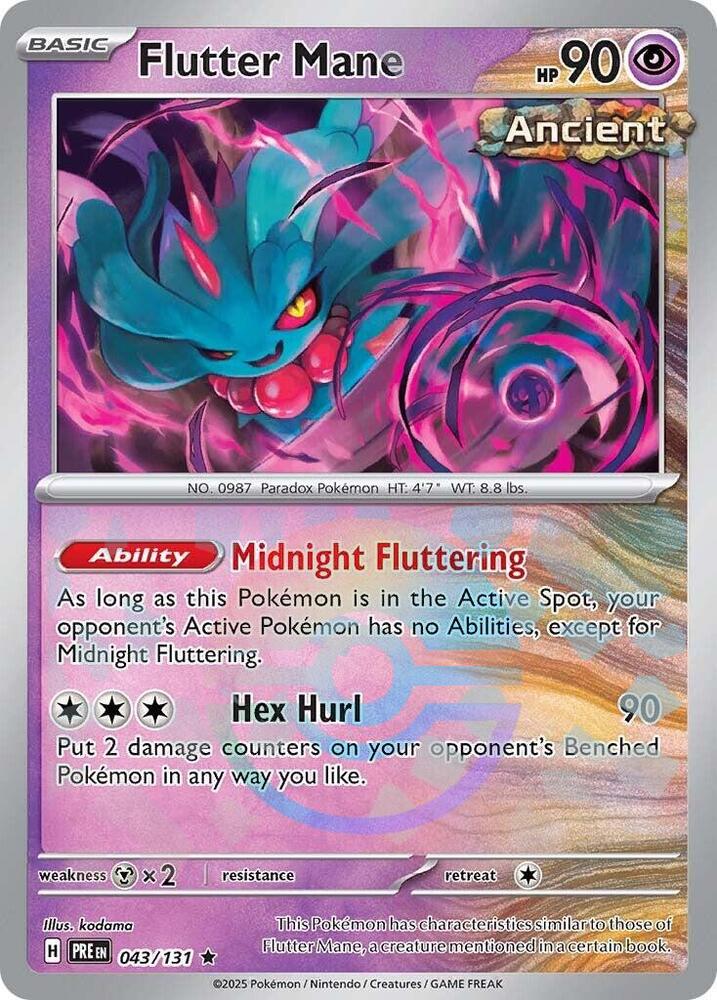 Flutter Mane (Poke Ball Pattern) 043/131 Rare Prismatic Evolutions Pokémon card