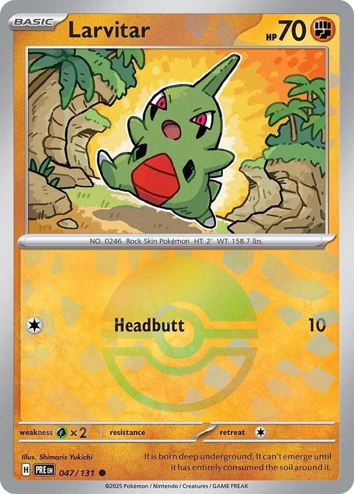 Larvitar (Poke Ball Pattern) 047/131 Common Prismatic Evolutions Pokémon card