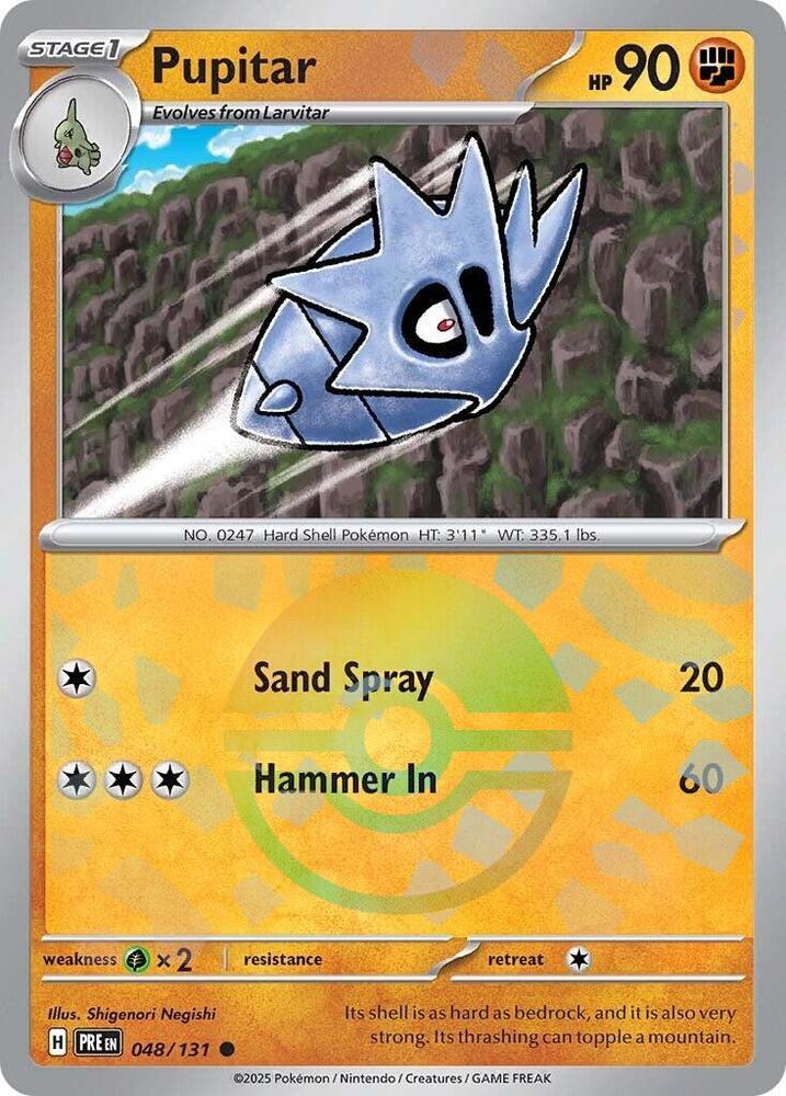 Pupitar (Poke Ball Pattern) 048/131 Common Prismatic Evolutions Pokémon card