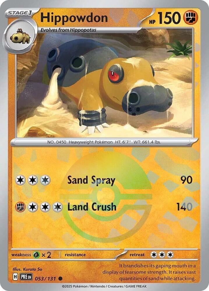 Hippowdon (Poke Ball Pattern) 053/131 Common Prismatic Evolutions Pokémon card