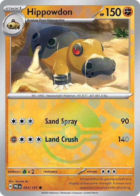Hippowdon (Poke Ball Pattern) - 053/131 Common SV: Prismatic Evolutions