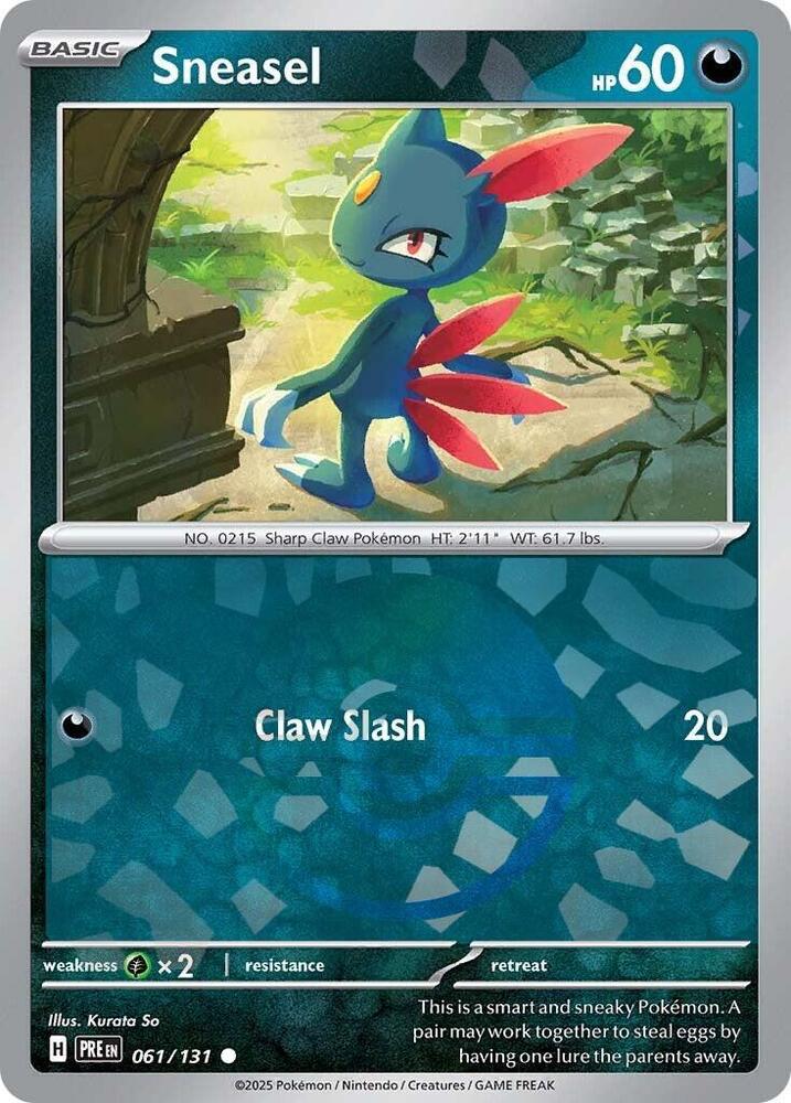 Sneasel (Poke Ball Pattern) 061/131 Common Prismatic Evolutions Pokémon card