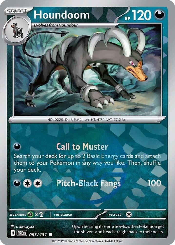 Houndoom (Poke Ball Pattern) 063/131 Common Prismatic Evolutions Pokémon card