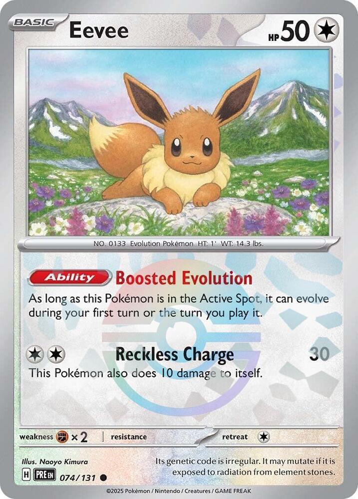Eevee (Poke Ball Pattern) 074/131 Common Prismatic Evolutions Pokémon card