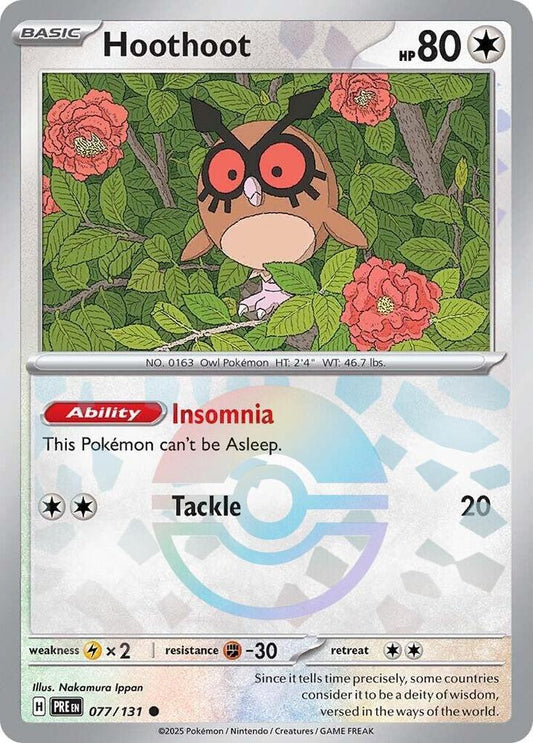 Hoothoot (Poke Ball Pattern) - 077/131 Common SV: Prismatic Evolutions