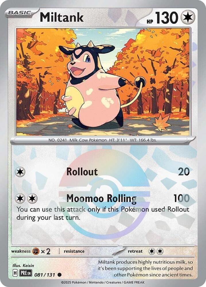 Miltank (Poke Ball Pattern) 081/131 Common Prismatic Evolutions Pokémon card