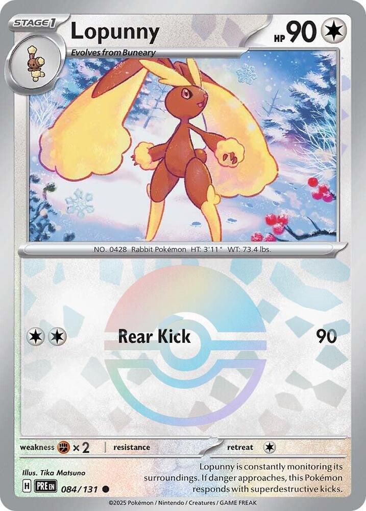 Lopunny (Poke Ball Pattern) 084/131 Common Prismatic Evolutions Pokémon card