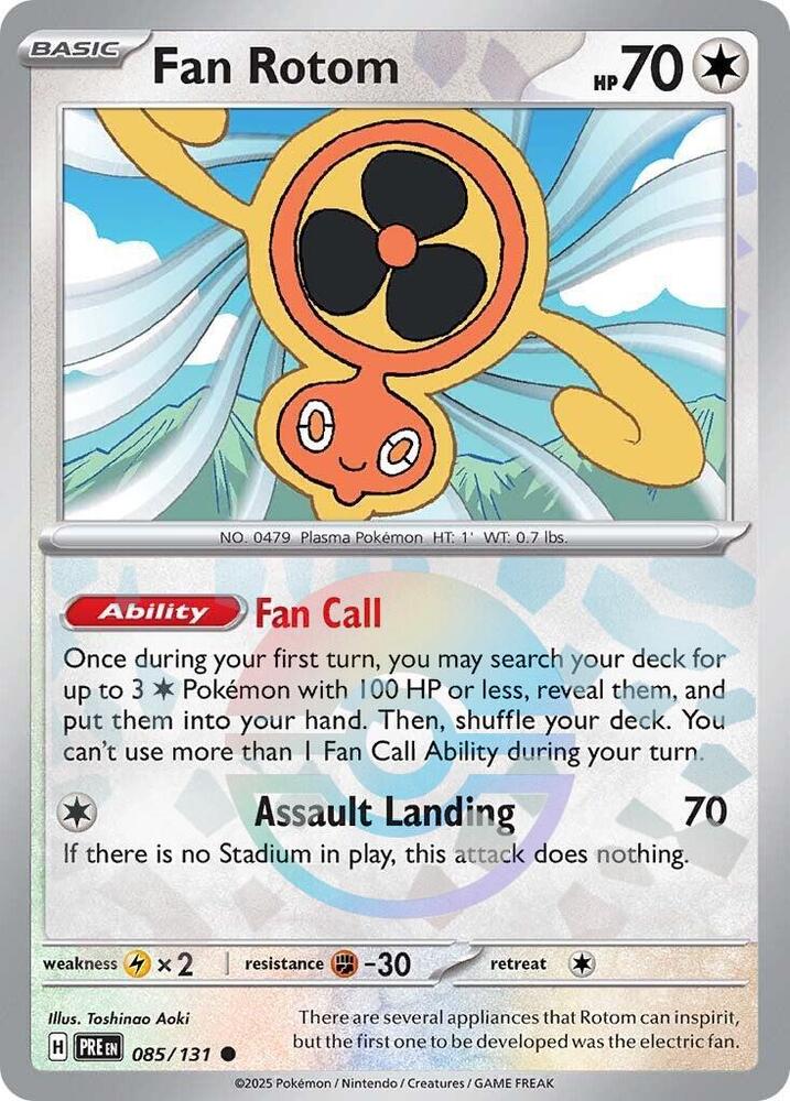 Fan Rotom (Poke Ball Pattern) 085/131 Common Prismatic Evolutions Pokémon card