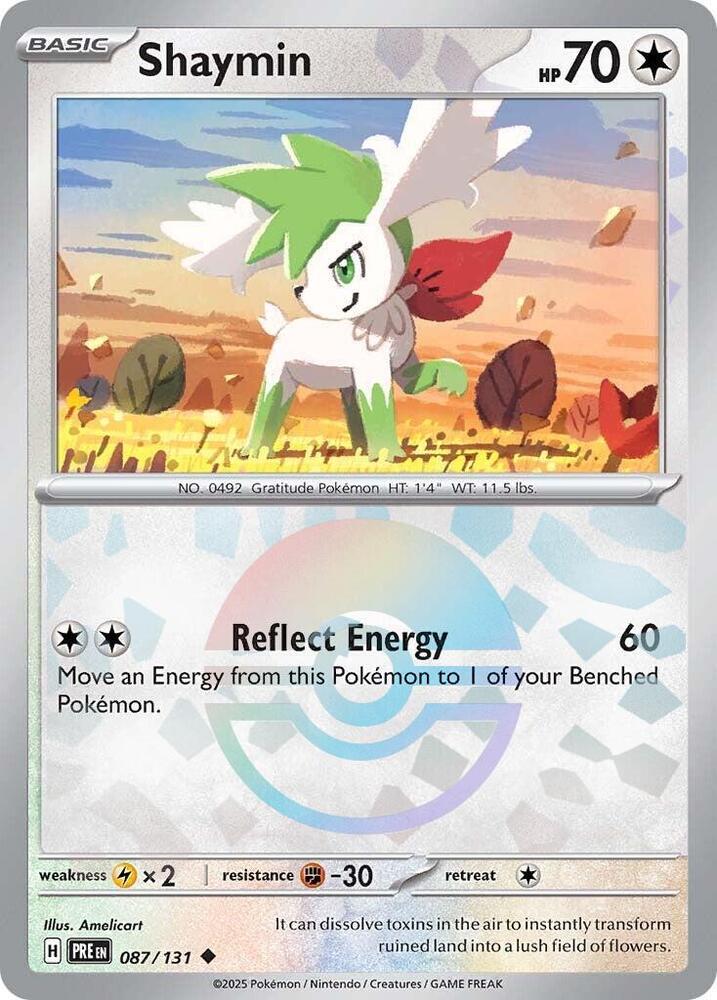 Shaymin (Poke Ball Pattern) 087/131 Uncommon Prismatic Evolutions Pokémon card