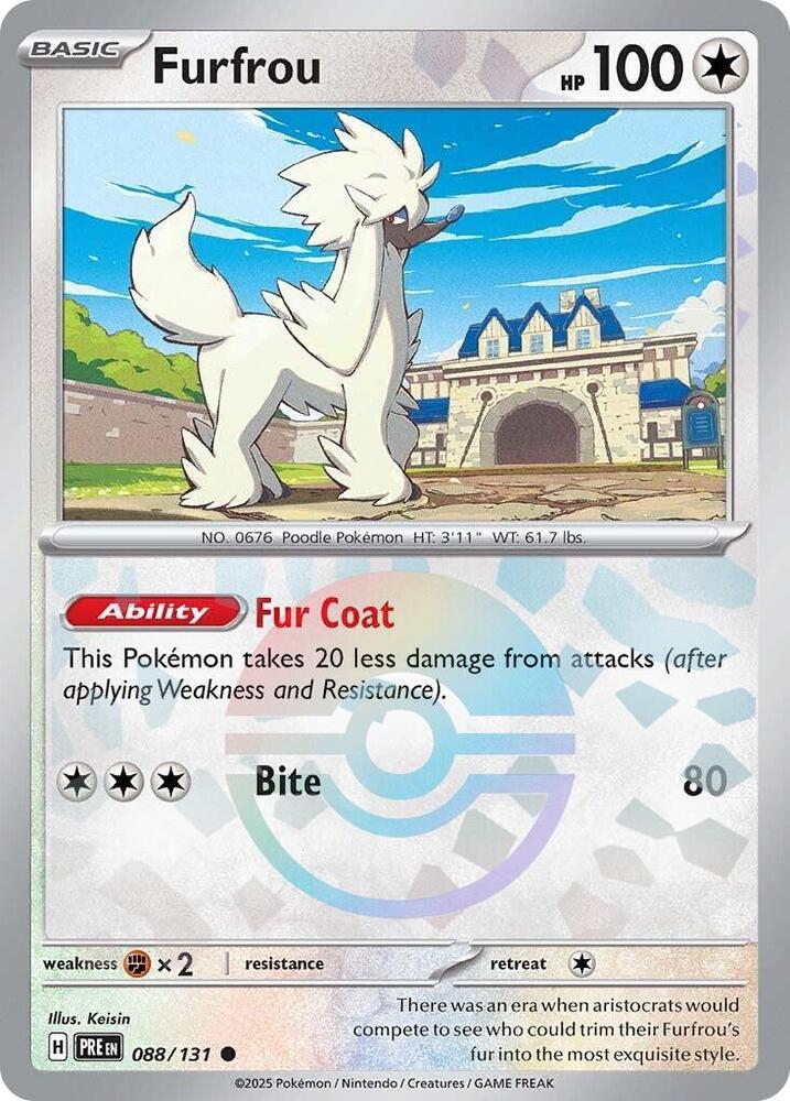 Furfrou (Poke Ball Pattern) 088/131 Common Prismatic Evolutions Pokémon card