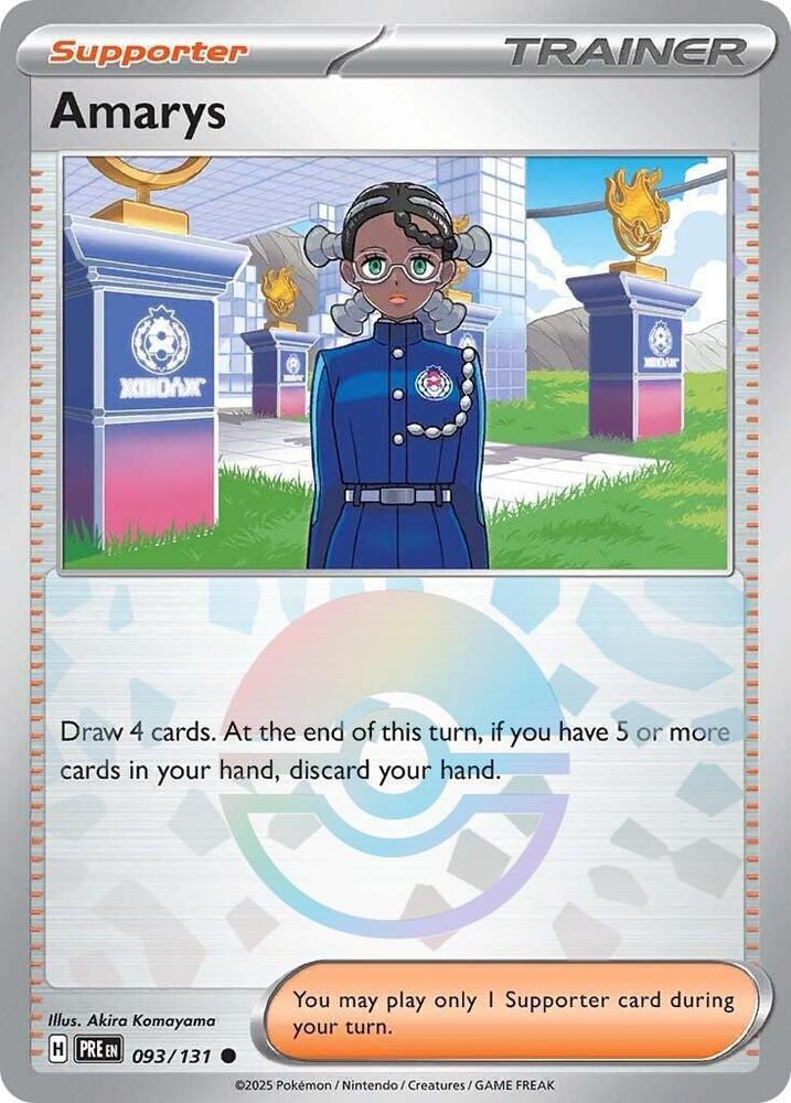 Amarys - 093/131 (Poke Ball Pattern) 093/131 Common Prismatic Evolutions Pokémon card