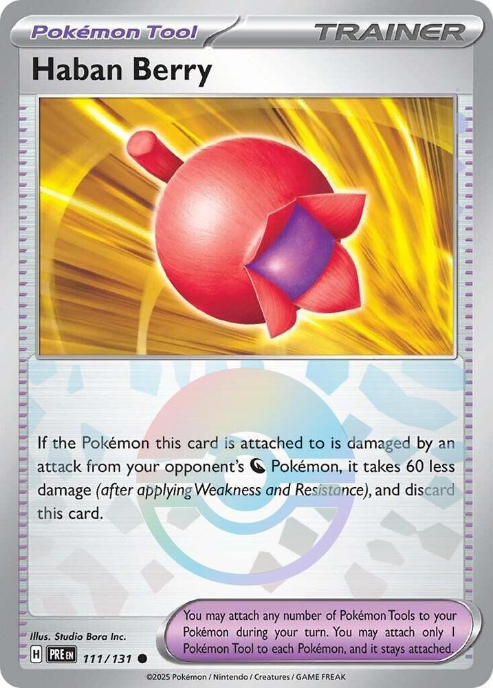 Haban Berry (Poke Ball Pattern) 111/131 Common Prismatic Evolutions Pokémon card