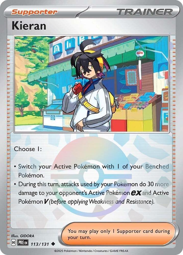 Kieran - 113/131 (Poke Ball Pattern) 113/131 Uncommon Prismatic Evolutions Pokémon card