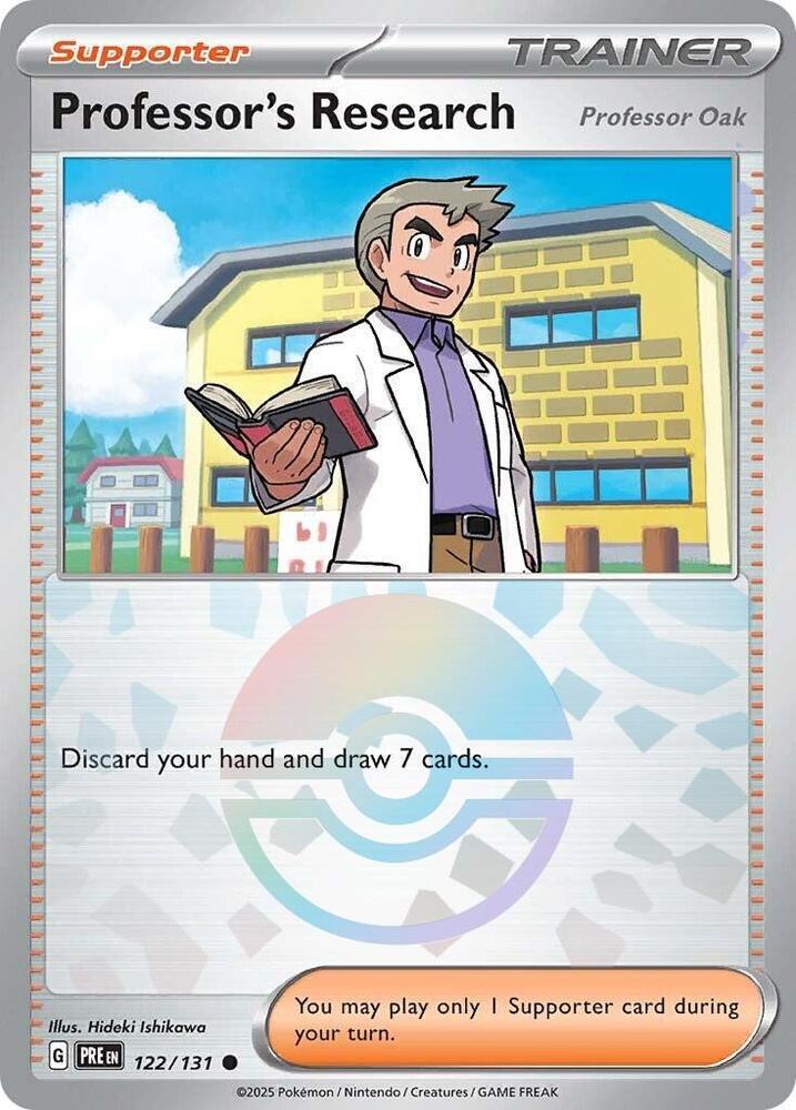 Professor's Research [Professor Oak] (Poke Ball Pattern) 122/131 Common Prismatic Evolutions Pokémon card