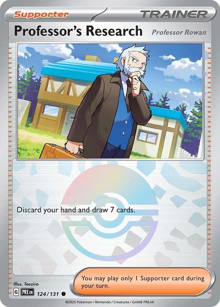 Professor's Research [Professor Rowan] (Poke Ball Pattern) 124/131 Common Prismatic Evolutions Pokémon card