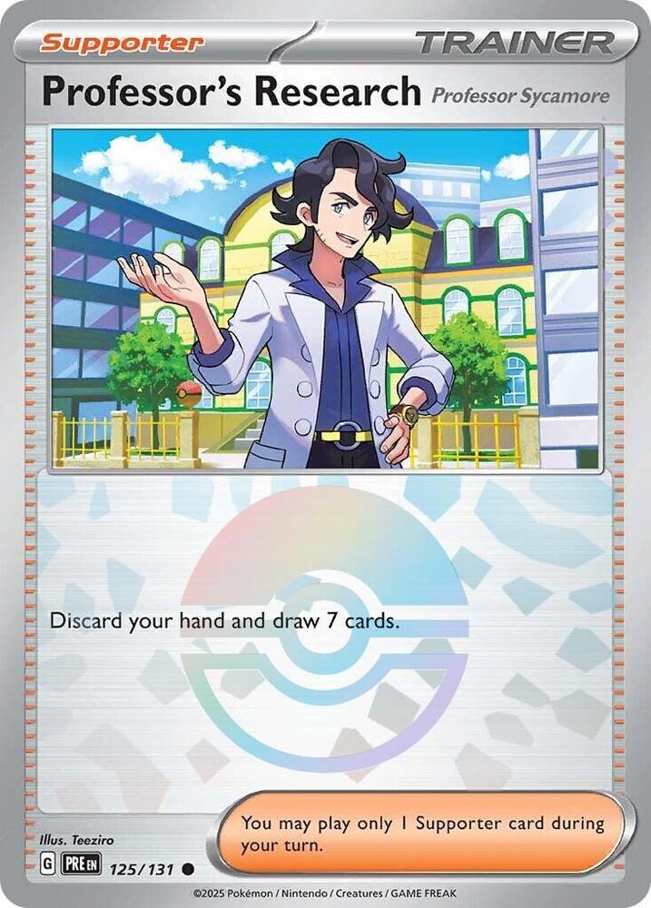 Professor's Research [Professor Sycamore] (Poke Ball Pattern) 125/131 Common Prismatic Evolutions Pokémon card