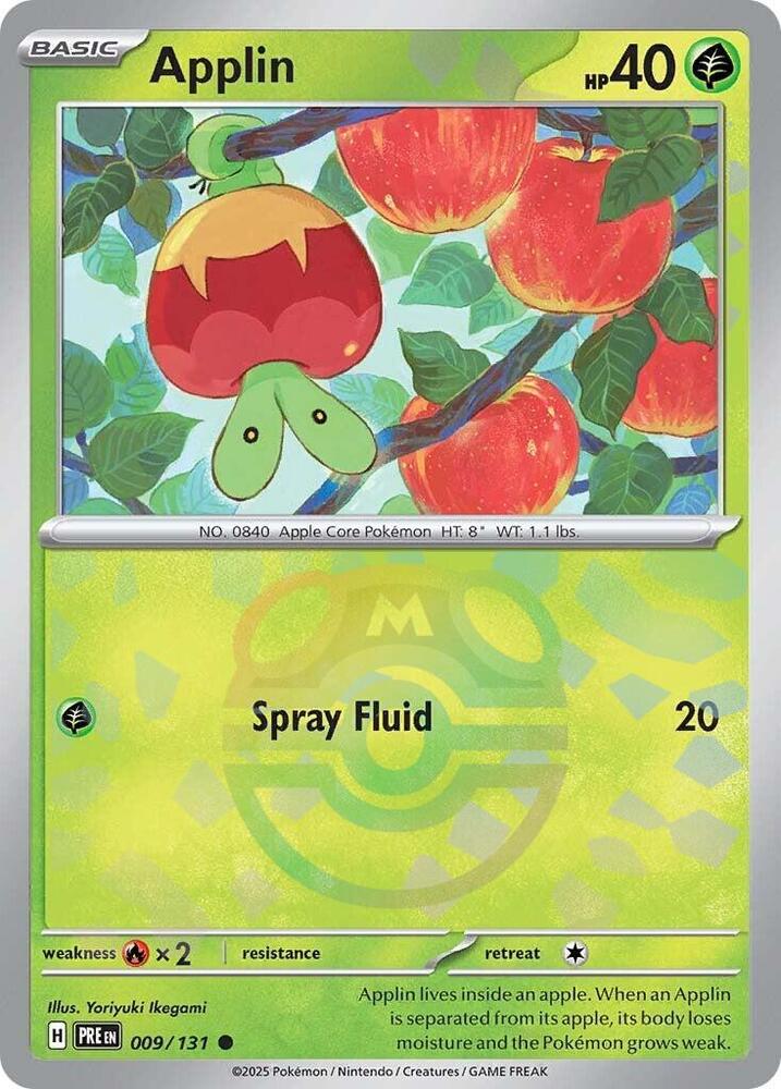 Applin (Master Ball Pattern) 009/131 Common Prismatic Evolutions Pokémon card