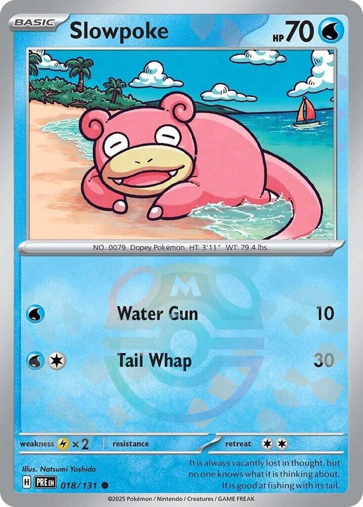 Slowpoke (Master Ball Pattern) 018/131 Common Prismatic Evolutions Pokémon card
