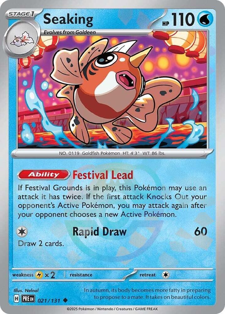 Seaking (Master Ball Pattern) 021/131 Uncommon Prismatic Evolutions Pokémon card