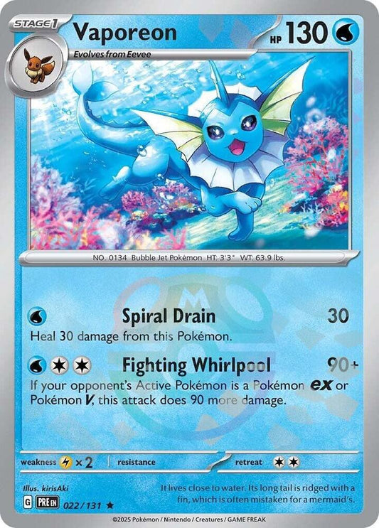 Vaporeon (Master Ball Pattern) - 022/131 Rare SV: Prismatic Evolutions