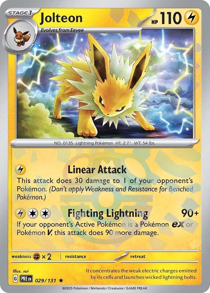 Jolteon (Master Ball Pattern) 029/131 Rare Prismatic Evolutions Pokémon card