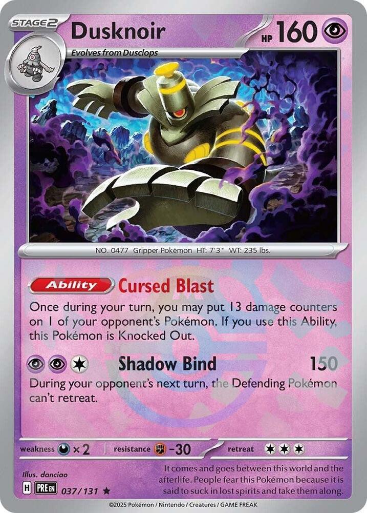 Dusknoir (Master Ball Pattern) 037/131 Rare Prismatic Evolutions Pokémon card