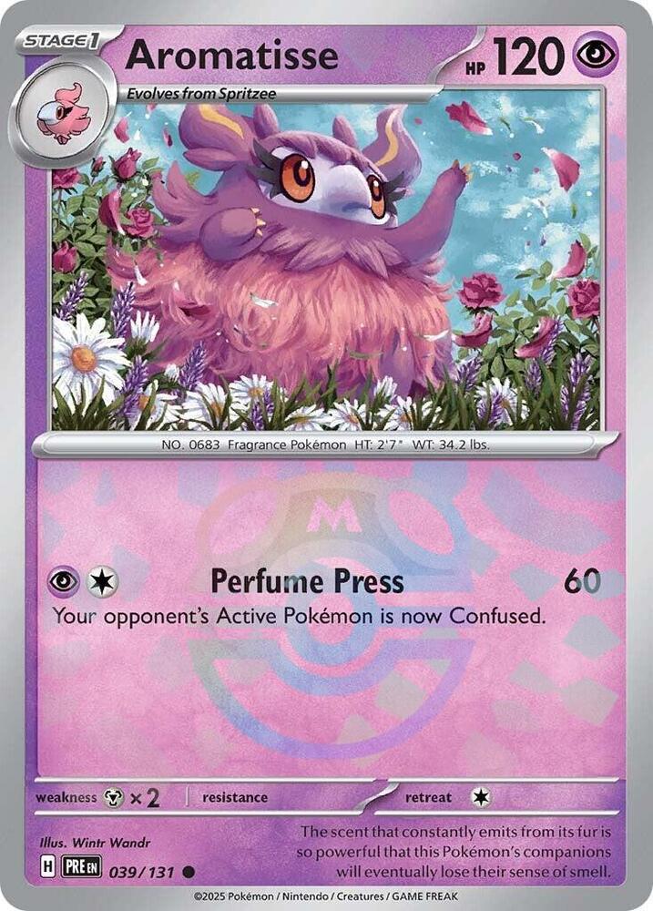 Aromatisse (Master Ball Pattern) 039/131 Common Prismatic Evolutions Pokémon card