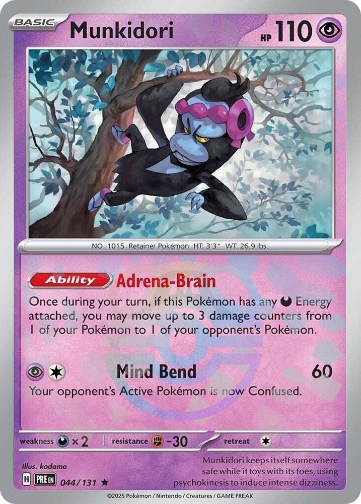 Munkidori (Master Ball Pattern) 044/131 Rare Prismatic Evolutions Pokémon card