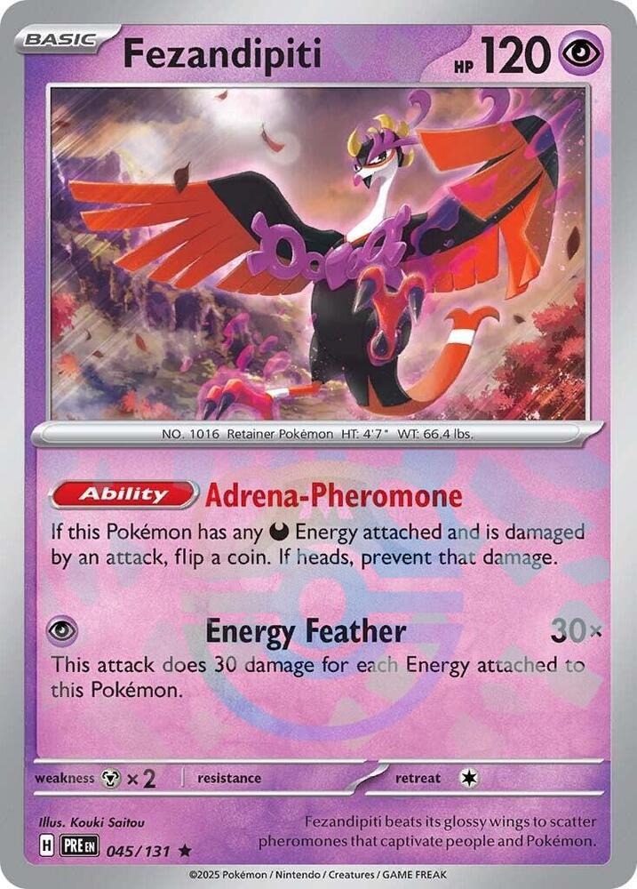 Fezandipiti (Master Ball Pattern) 045/131 Rare Prismatic Evolutions Pokémon card