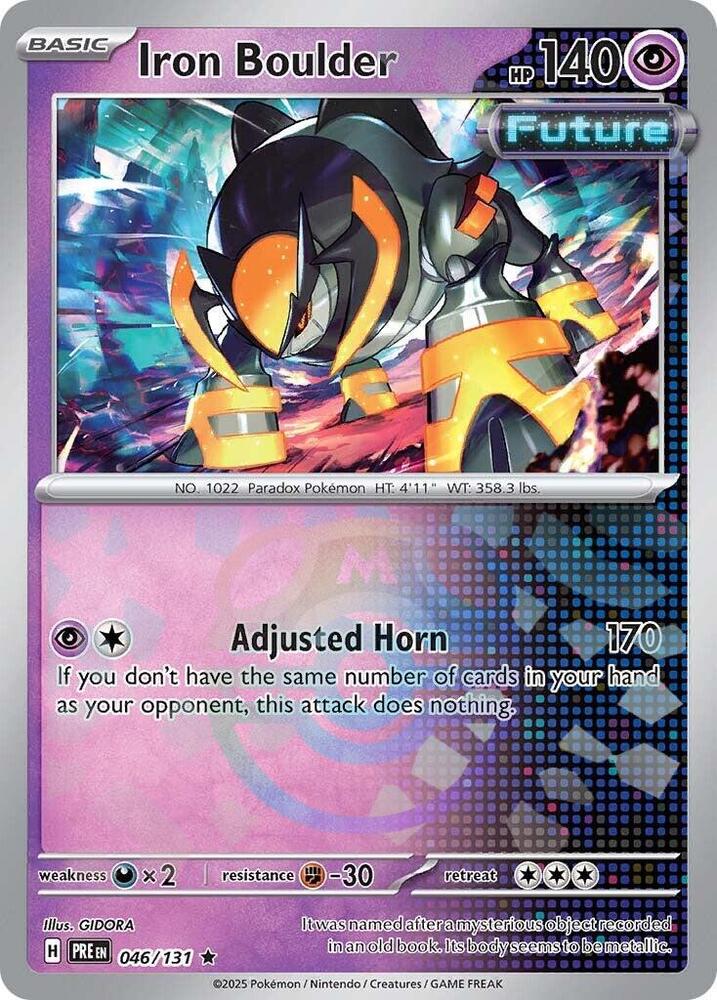 Iron Boulder (Master Ball Pattern) 046/131 Rare Prismatic Evolutions Pokémon card