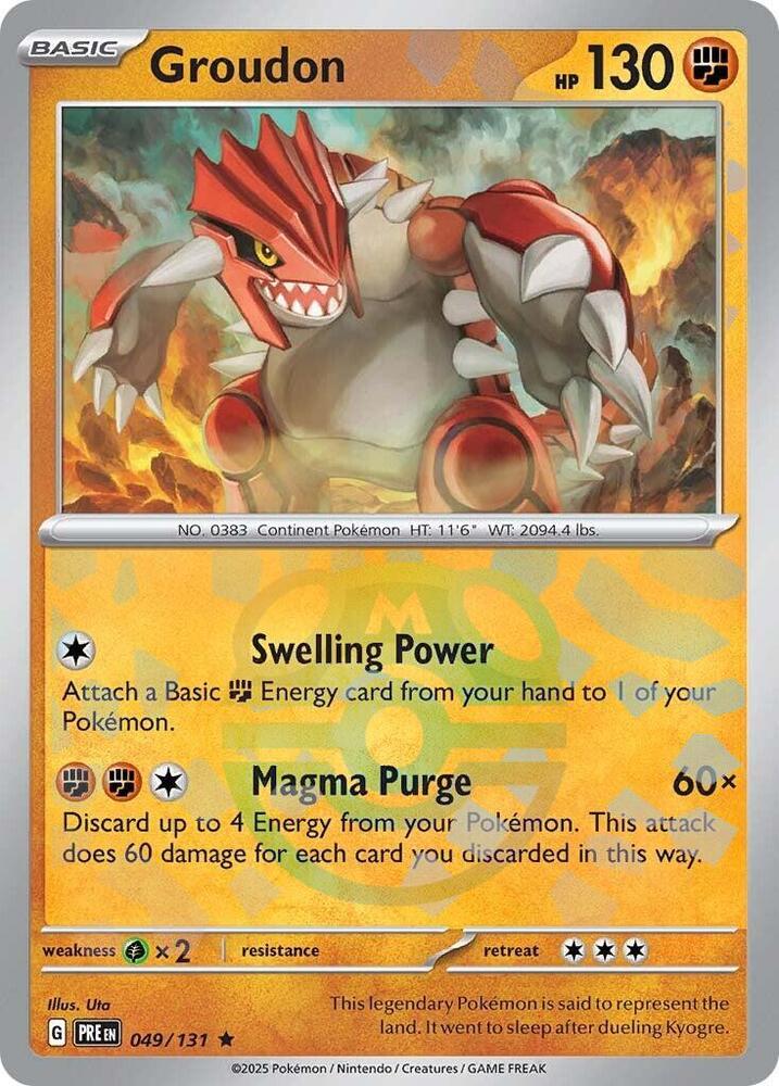 Groudon (Master Ball Pattern) 049/131 Rare Prismatic Evolutions Pokémon card