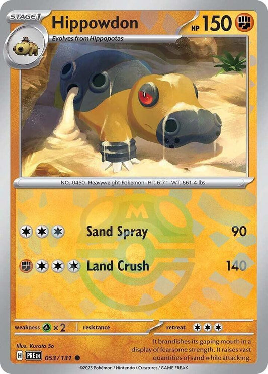 Hippowdon (Master Ball Pattern) - 053/131 Common SV: Prismatic Evolutions