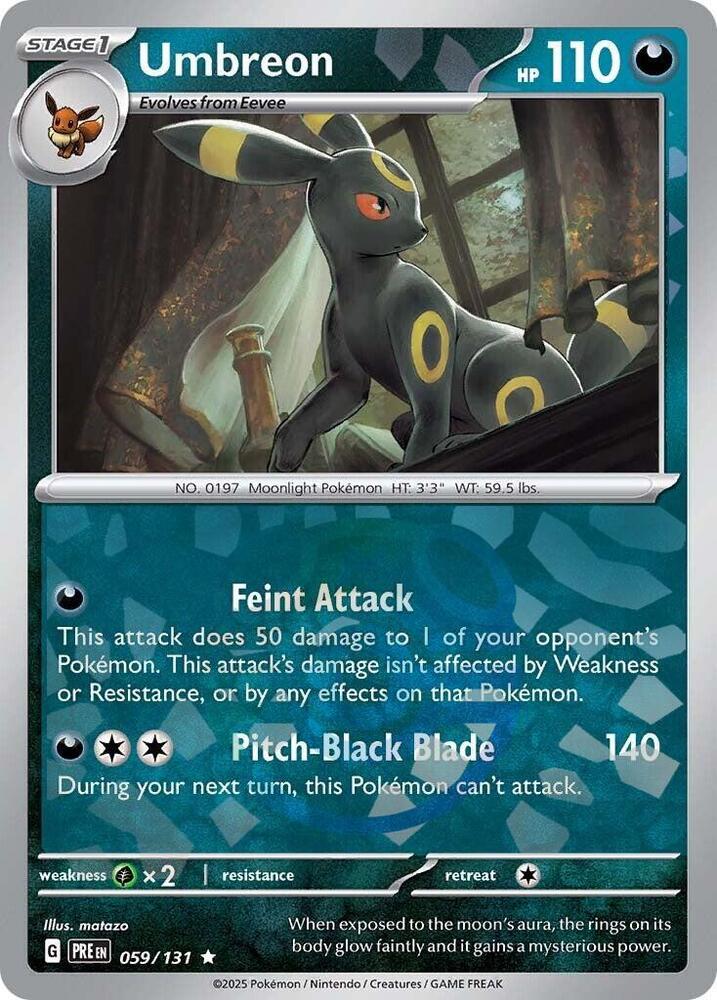 Umbreon (Master Ball Pattern) 059/131 Rare Prismatic Evolutions Pokémon card