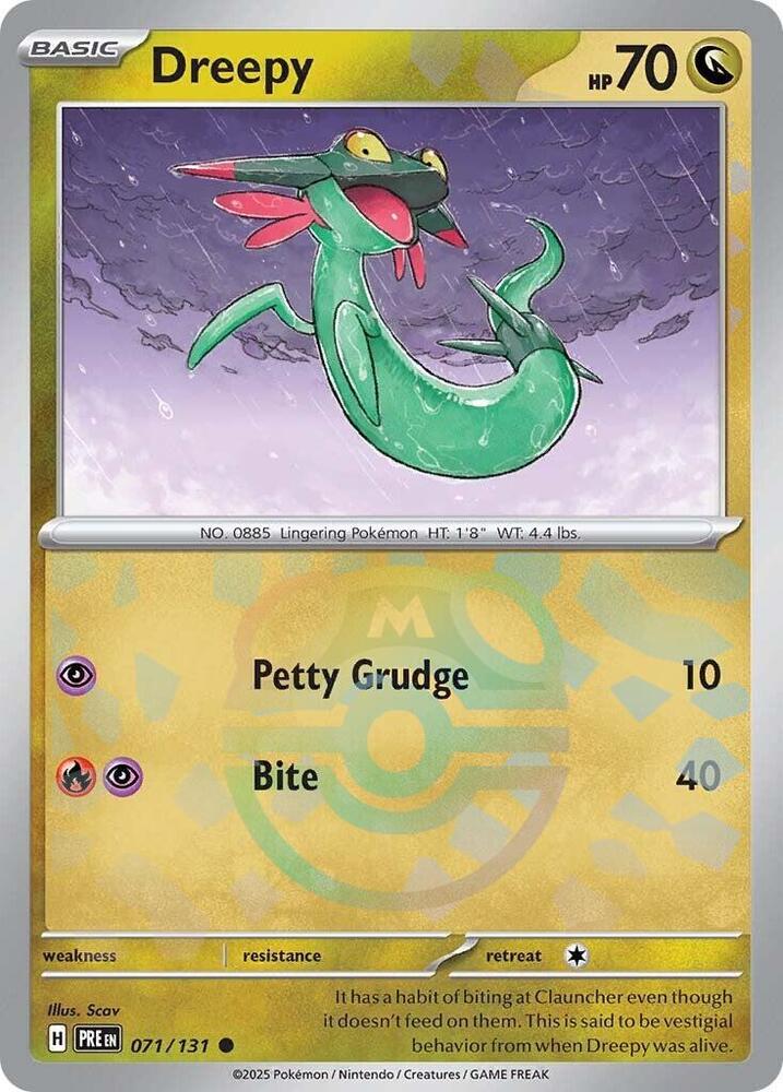 Dreepy (Master Ball Pattern) 071/131 Common Prismatic Evolutions Pokémon card