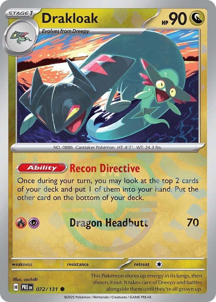 Drakloak (Master Ball Pattern) 072/131 Common Prismatic Evolutions Pokémon card