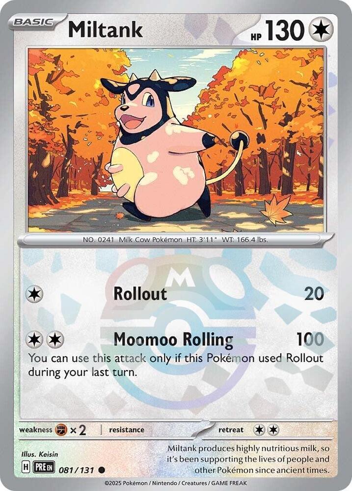Miltank (Master Ball Pattern) 081/131 Common Prismatic Evolutions Pokémon card