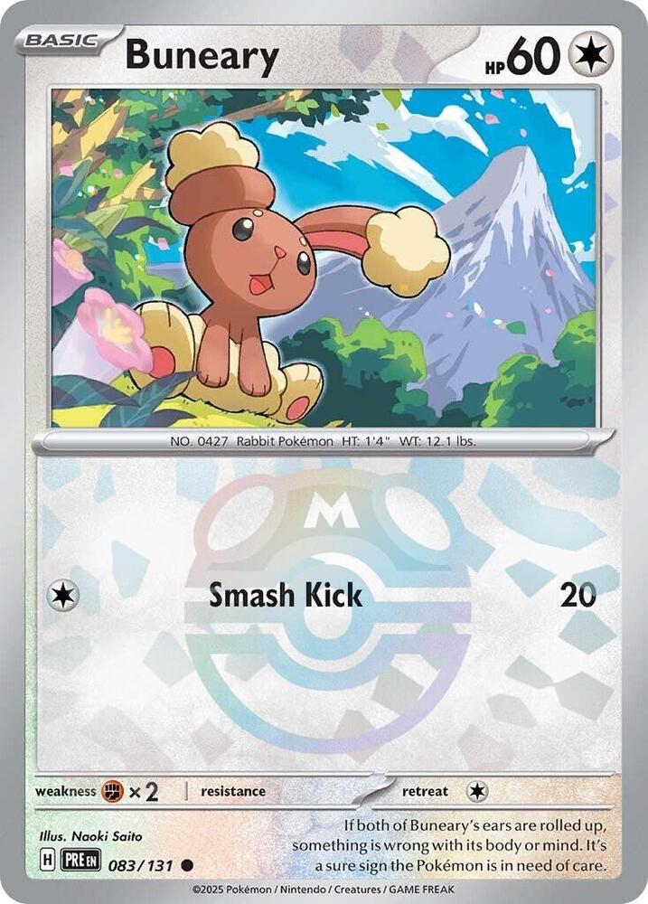 Buneary (Master Ball Pattern) 083/131 Common Prismatic Evolutions Pokémon card