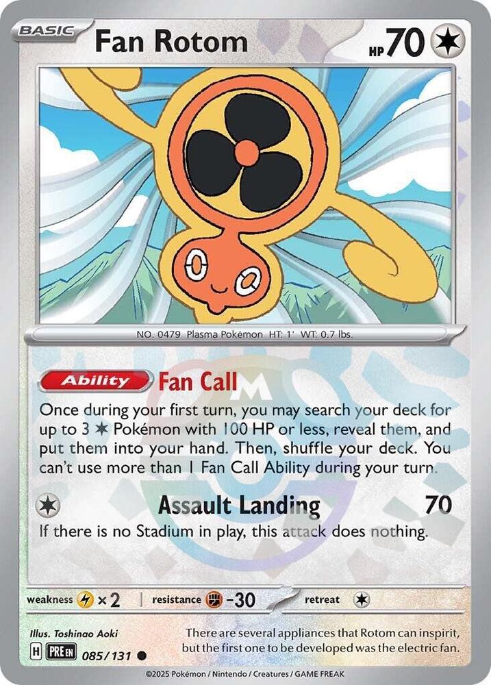 Fan Rotom (Master Ball Pattern) 085/131 Common Prismatic Evolutions Pokémon card