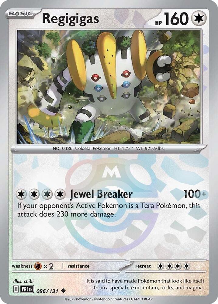 Regigigas (Master Ball Pattern) 086/131 Uncommon Prismatic Evolutions Pokémon card