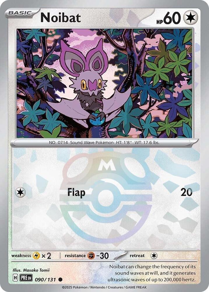 Noibat (Master Ball Pattern) 090/131 Common Prismatic Evolutions Pokémon card