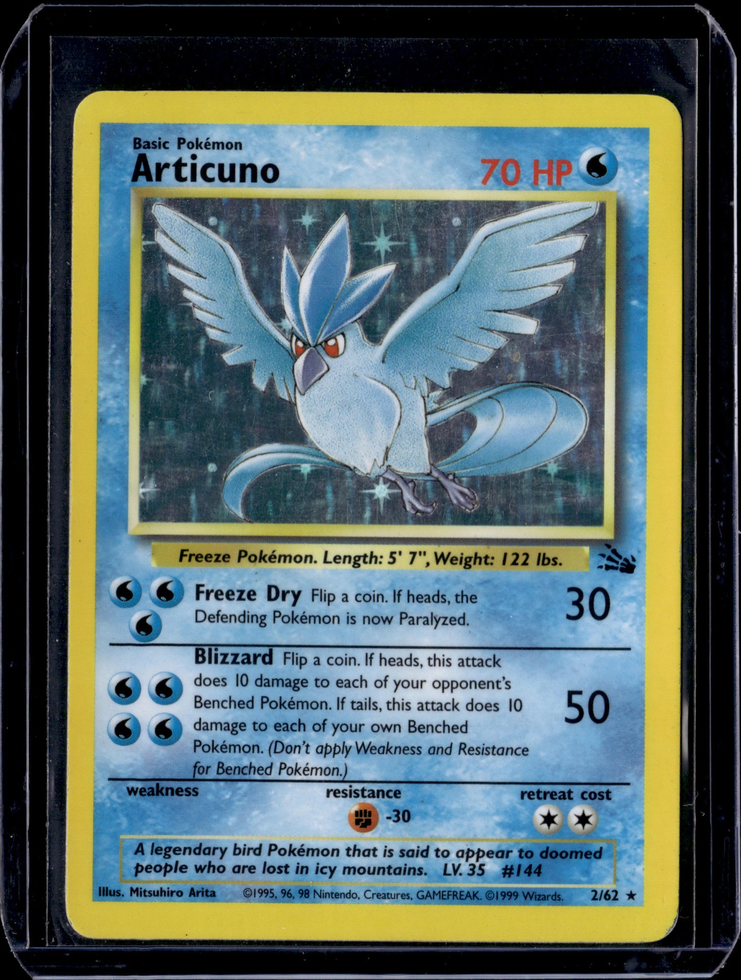 Articuno (2) Fossil #02/62 Unlimited Holofoil Pokémon Card (front)